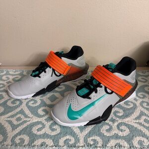 Nike Savaleos Gray Fog Clear Emerald Power Lifting Weightlifting Shoes-Men’s 8.5